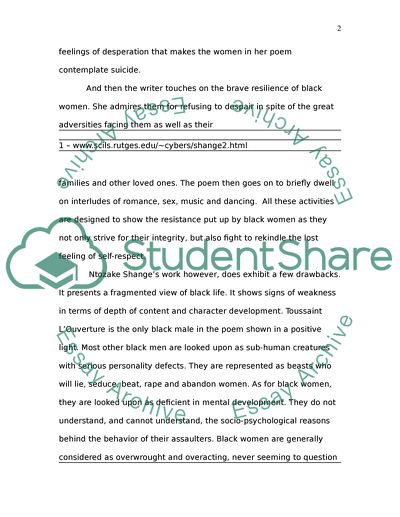 For Colored Girls Who Have Considered Suicide/When the Rainbow is Enuf