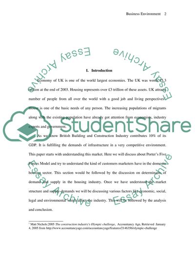 Demand and Supply of British Domestic House Building