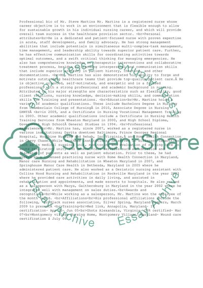 Professional Bio of Steve Martins