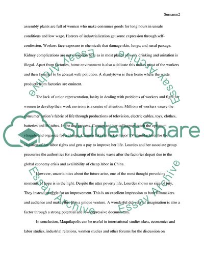 Globalization in the Movie Maquilapolis