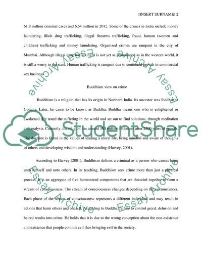 Crime on Buddhism and Crime in Christianity