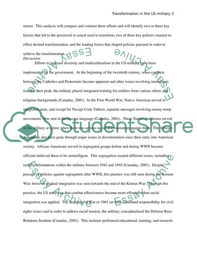 Transformation in the US Military