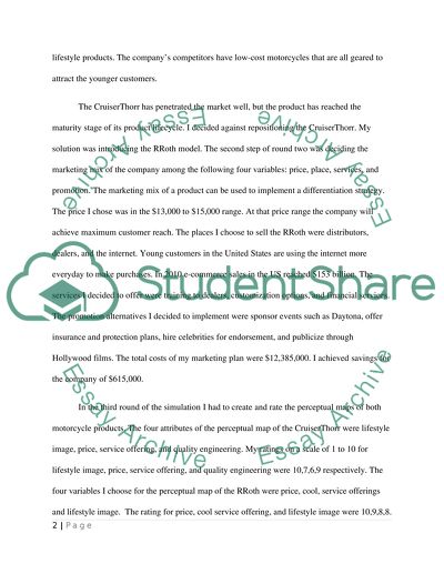 Thorr Motorcycles Inc. Perceptual maps marketing simulation