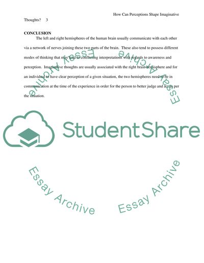 How Can Perceptions Shape Imaginative Thought