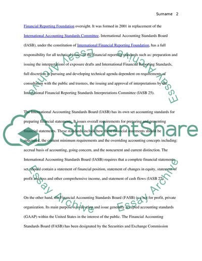 Comparison of Accounting Standards of FASB and IASB