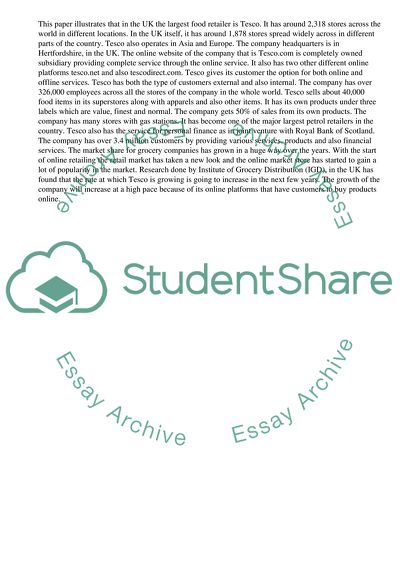 Operations management of Tesco