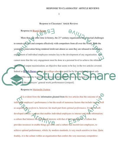 Respond to classmate