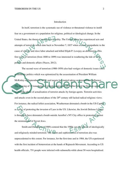 Terrorism and Homeland Security in the US