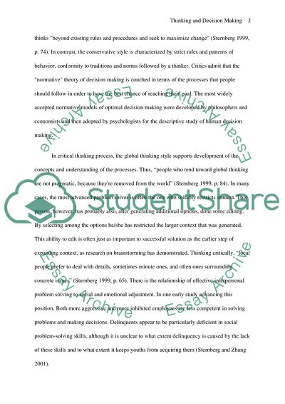 The Process of Thinking and Decision-Making