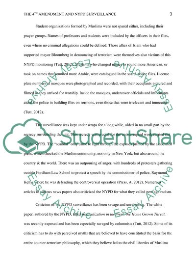 The Fourth Amendment and NYPD Surveillance