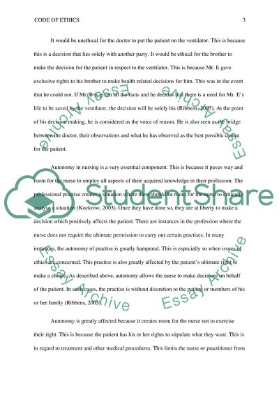 Code of Ethics in Nursing