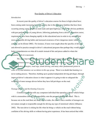 Poor Quality of Drivers Education