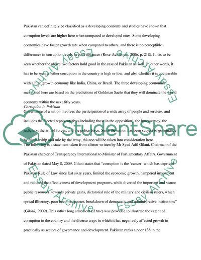 Corruption in the Pakistan Government