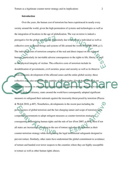 Torture as a Legitimate Counter-Terror Strategy and Its Implications