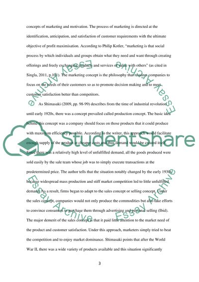 Motivation within Marketing Process