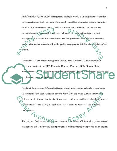 Adaptation of IS Project Management in Saudi Arabia