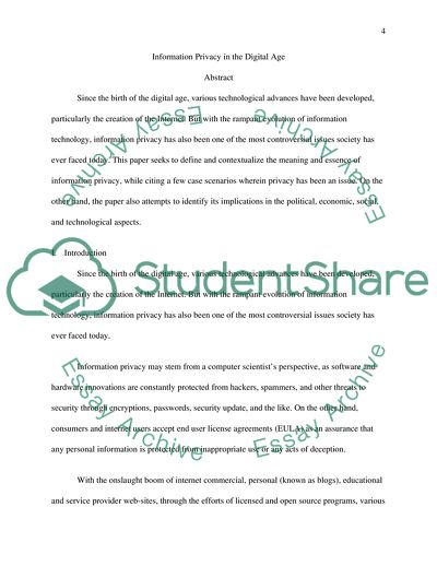 Information Privacy in the Digital Age