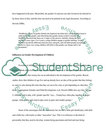 Gender Development in Children