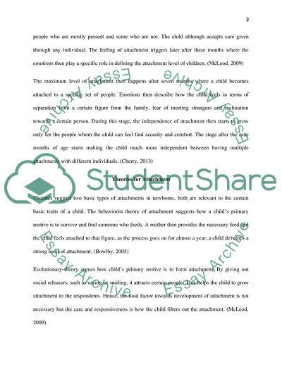 The First Attachment Process a Child Develop