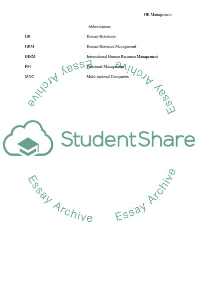 The Management of Human Resources Is the Same in Either a Domestic or International Context