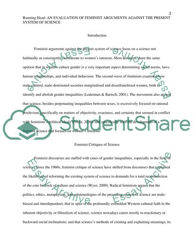 An Evaluation of Feminist Arguments