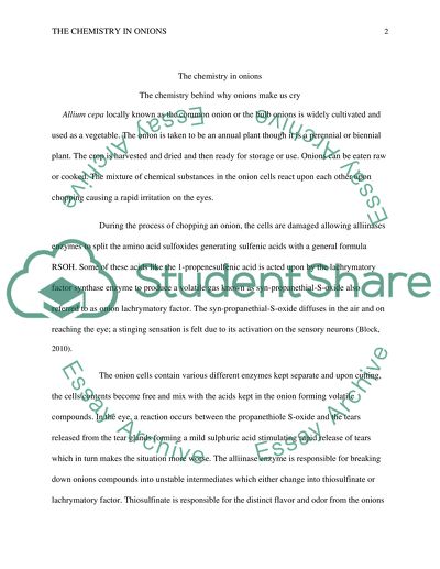 The chemisrty in onions