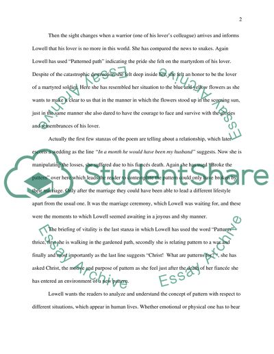 The symbolism of Amy Lowells poem patterns