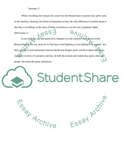 Gladiatorial Rome vs Modern Sport