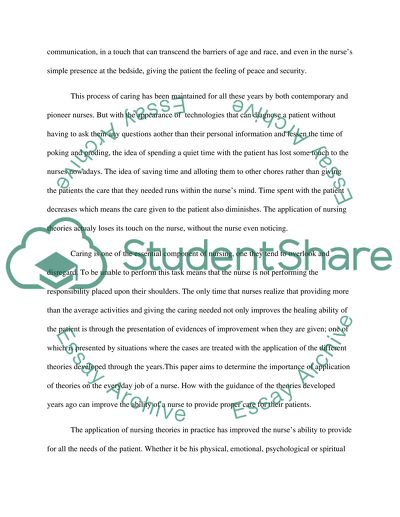 Applying Theory to a Practice Problem of Nursing