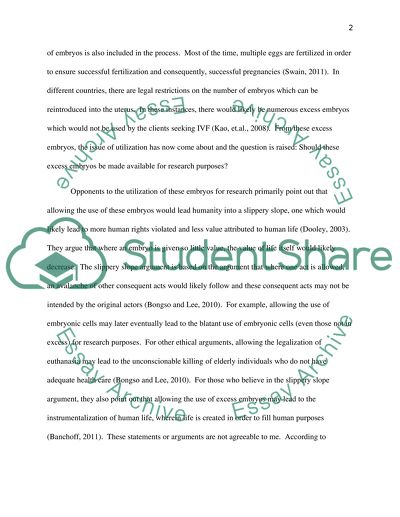 Excess Embryos and Research