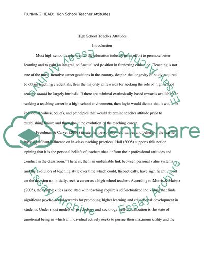 Possible Change of Teachers Attitudes throughout their Career