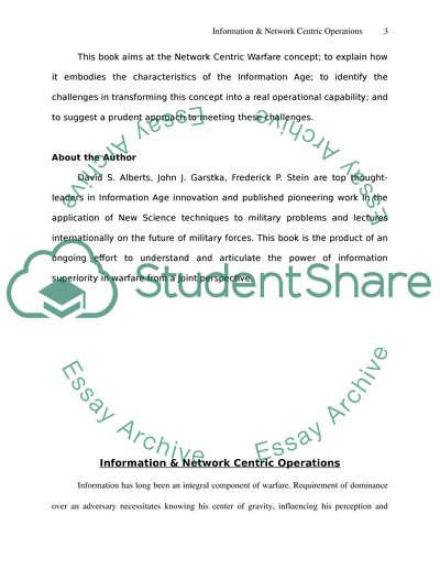 Information and Network Centric Operations