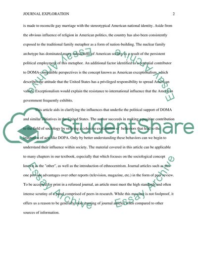 Exploration of a Sociological Journal Article