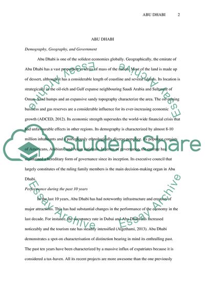 Demography, Geography, and Government - Abu Dhabi