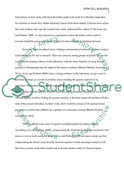 The Use of Stem Cells