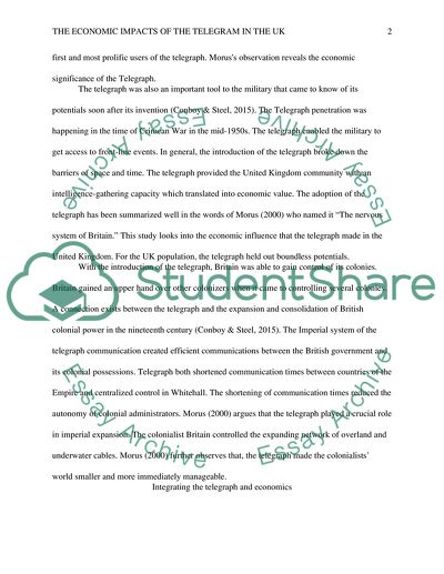 THE ECONOMIC IMPACT OF THE TELEGRAM IN THE UK