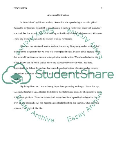 A Memorable Situation