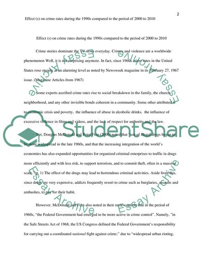 Effect on Crime Rates during the 1990s Compared to the Period of 2000 to 2010