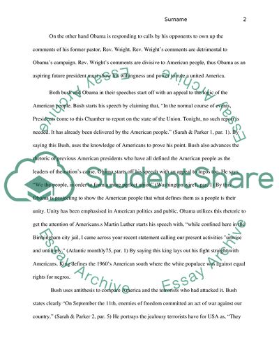 Rhetorical Analysis of Presidential Speeches