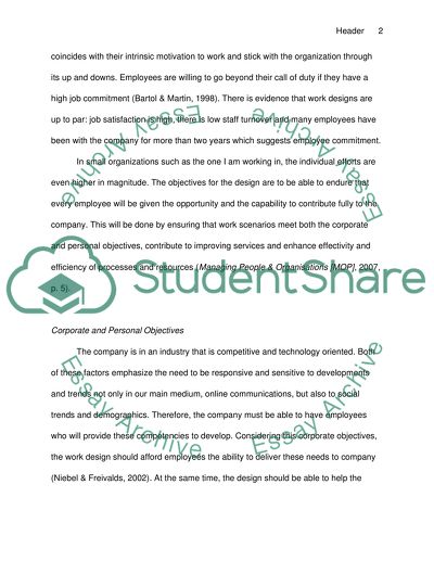 Action learning review - work design