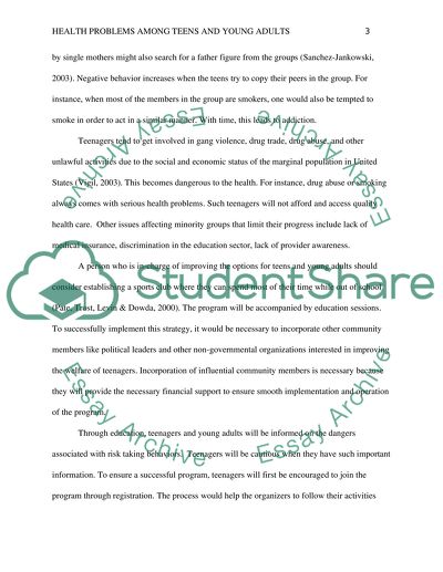 Health Problems among Teens and Young Adults