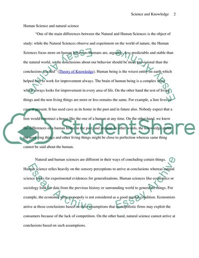 Scientific Knowledge Issues - Human vs Natural Sciences