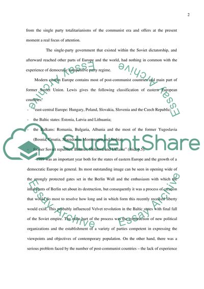 Parties and Democracy in the Eastern European Countries