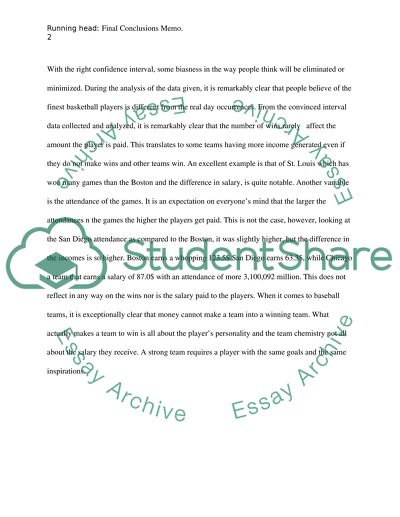 Final Conclusions Memo