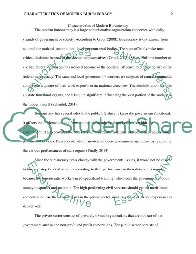 Characteristics of the Modern Bureaucracy