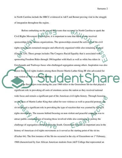 Civil Rights Movements Effects in Greensboro North Carolina