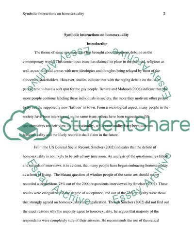 Symbolic interactions on homosexuality-a sociological perspective