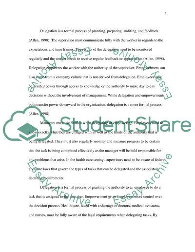 Delegation and Empowerment