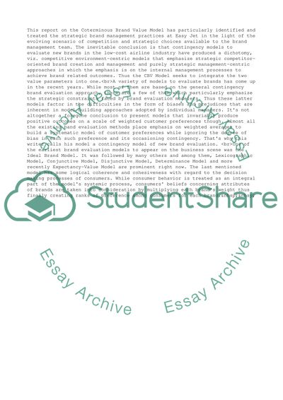 A New Brand Evaluation Model: The Way Forward