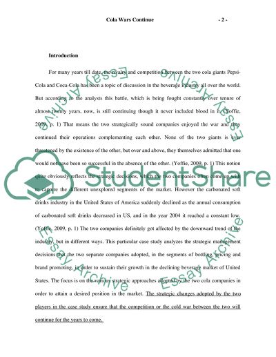 Cola Wars Continue: Coke and Pepsi 2006